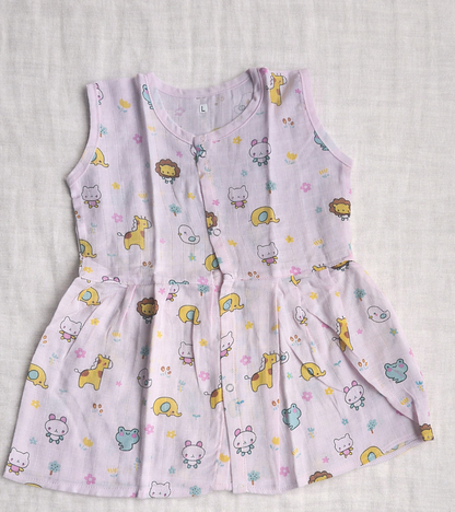 Organic muslin button frock for baby girls by ViRAN Kids - photo 8