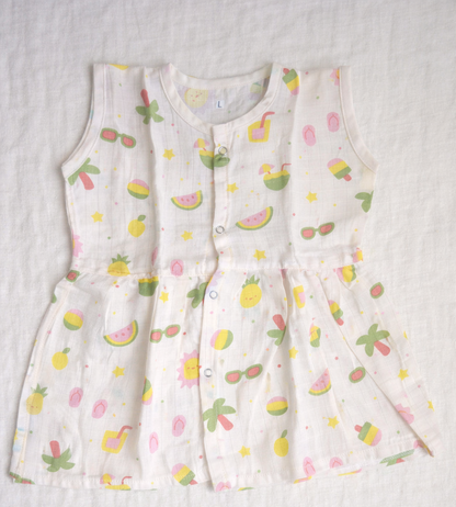 Organic muslin button frock for baby girls by ViRAN Kids - photo 11