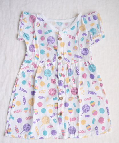 Organic muslin button frock for baby girls by ViRAN Kids - photo 13