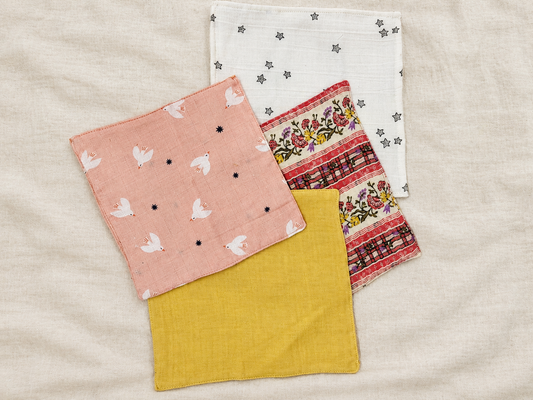 Reusable organic muslin baby wipes set of 3 by ViRAN Kids